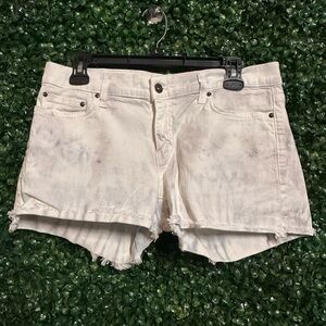 Principle Denim Innovators White Denim Shorts with Blue Color Fading - Unique!